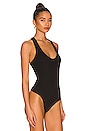 view 3 of 5 Luxury Rib Racerback Tank Bodysuit in Black
