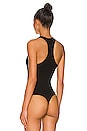 view 4 of 5 Luxury Rib Racerback Tank Bodysuit in Black
