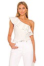 view 1 of 5 BODY ONE SHOULDER RUFFLE in White