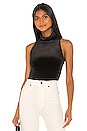 view 1 of 5 Velvet Sleeveless Turtleneck Bodysuit in Black