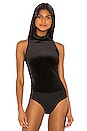 view 2 of 5 Velvet Sleeveless Turtleneck Bodysuit in Black