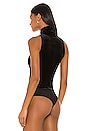 view 4 of 5 Velvet Sleeveless Turtleneck Bodysuit in Black