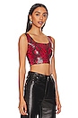 view 2 of 4 Leather Animal Crop Top in Red Snake