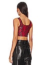 view 3 of 4 Leather Animal Crop Top in Red Snake