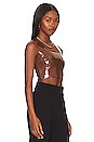 view 2 of 4 Faux Patent Leather Crop Top in Cinnamon