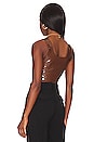 view 3 of 4 Faux Patent Leather Crop Top in Cinnamon