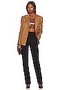 view 4 of 4 Faux Patent Leather Crop Top in Cinnamon
