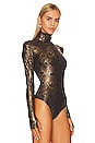 view 3 of 5 Classic Print Turtleneck Bodysuit in Burnished Snake