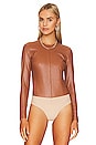 view 2 of 5 Long Sleeve Crew Neck Bodysuit in Cocoa