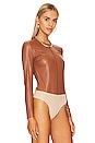 view 3 of 5 Long Sleeve Crew Neck Bodysuit in Cocoa