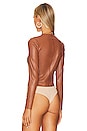 view 4 of 5 Long Sleeve Crew Neck Bodysuit in Cocoa