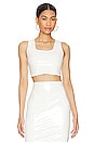 view 1 of 4 TOP CORTO FAUX PATENT LEATHER in White