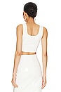 view 4 of 4 TOP CORTO FAUX PATENT LEATHER in White