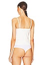 view 4 of 5 Faux Patent Leather Spaghetti Strap Bodysuit in White