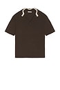 view 4 of 4 Hand Crochet Collar Polo in Brown