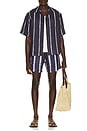 view 3 of 4 Shibori Stripe Classic Swim Short in Navy