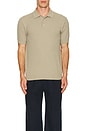 view 3 of 3 Short Sleeve Boucle Polo in Khaki