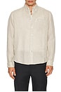 view 3 of 4 Long Sleeve Button Down Linen Shirt in Flax