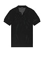 view 1 of 4 Textured Sweater Polo in Black & White