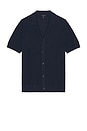 view 1 of 4 Boucle Camp Collar Shirt in Navy