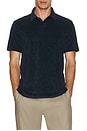 view 3 of 4 Loop Terry Johnny Collar Polo in Navy Blazer