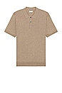 view 1 of 3 Lux Short Sleeve Silk Cash Polo in Brown