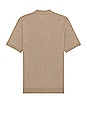 view 2 of 3 Lux Short Sleeve Silk Cash Polo in Brown