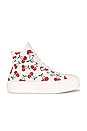 view 1 of 6 Chuck Taylor All Star Lift Platform Cherries Sneaker in Egret, Red, & Green