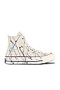 view 1 of 6 Chuck 70 Archive Paint Splatter Print Sneaker in Egret, Digital Blue, & Egret