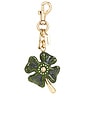 view 1 of 4 Metal Four Leaf Clover Bag Charm in Green