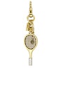 view 2 of 4 Small Tennis Racket Bag Charm in Brass