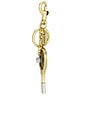 view 3 of 4 Small Tennis Racket Bag Charm in Brass