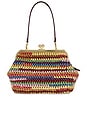 view 1 of 4 Large Weave Straw Kisslock 27 Frame Bag in Multi