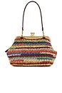 view 2 of 4 Large Weave Straw Kisslock 27 Frame Bag in Multi