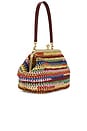view 3 of 4 Large Weave Straw Kisslock 27 Frame Bag in Multi