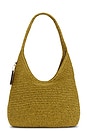 view 2 of 4 Refined Weave Straw Brooklyn 28 Shoulder Bag in Muted Olive