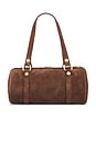view 2 of 4 BOLSO BARRIL in Dark Chocolate Suede