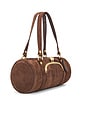 view 3 of 4 BOLSO BARRIL in Dark Chocolate Suede