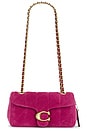view 1 of 5 SAC PORTÉ ÉPAULE QUILTED SUEDE TABBY SHOULDER BAG 20 in Dark Fuchsia