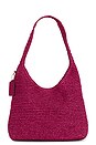 view 2 of 4 SAC PORTÉ ÉPAULE REFINED WEAVE STRAW BROOKLYN SHOULDER BAG 28 in Dark Fuchsia