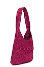 view 3 of 4 SAC PORTÉ ÉPAULE REFINED WEAVE STRAW BROOKLYN SHOULDER BAG 28 in Dark Fuchsia