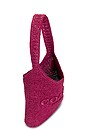 view 4 of 4 SAC PORTÉ ÉPAULE REFINED WEAVE STRAW BROOKLYN SHOULDER BAG 28 in Dark Fuchsia