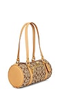 view 4 of 4 SAC SEAU THE COACH ORIGINALS SIGNATURE JACQUARD KISSLOCK BARREL BAG 28 in Khaki Light Peach