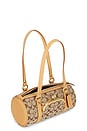 view 5 of 4 SAC SEAU THE COACH ORIGINALS SIGNATURE JACQUARD KISSLOCK BARREL BAG 28 in Khaki Light Peach
