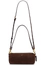 view 1 of 5 Suede Barrel Bag in Dark Chocolate