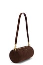view 4 of 5 Suede Barrel Bag in Dark Chocolate