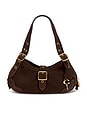 view 1 of 4 BOLSO HOMBRO SUEDE DRIFTER SHOULDER BAG in Dark Chocolate