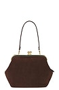 view 1 of 4 Suede Kisslock Frame Bag 27 in Dark Chocolate