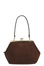 view 2 of 4 Suede Kisslock Frame Bag 27 in Dark Chocolate