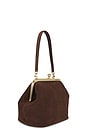 view 3 of 4 Suede Kisslock Frame Bag 27 in Dark Chocolate